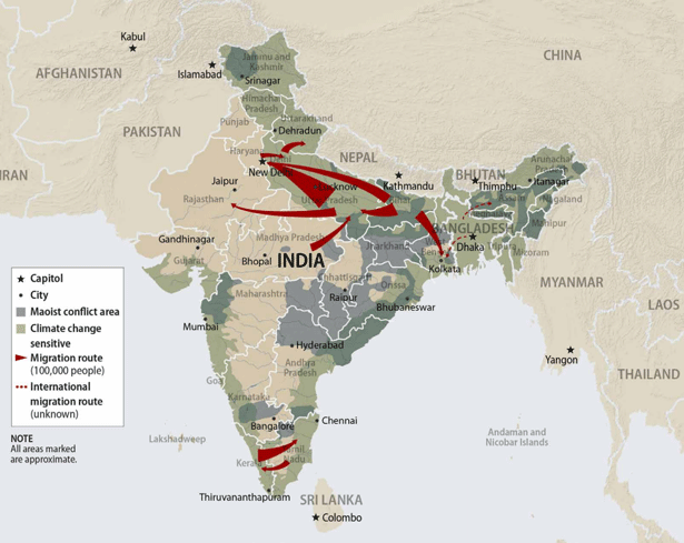 India Climate & Migration Map