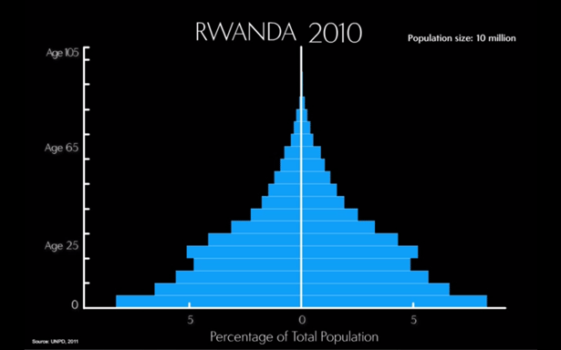 Click to view full size Rwanda's Population Age Structure, 2010