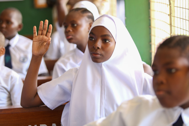 Students in Standard 7 class at Zanaki Primary School in Dar es Salaam, Tanzania.