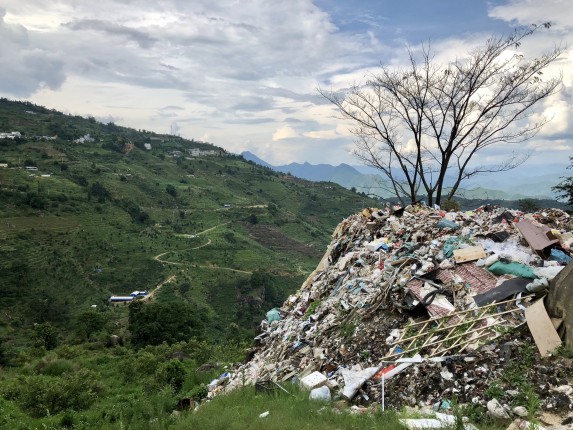 a mountain of trash