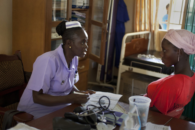 Sia Sandi, Student midwife from The School of Midwifery in Masuba, Makeni on placement at Makeni Regional Hospital, Bombali District, Sierra Leone.