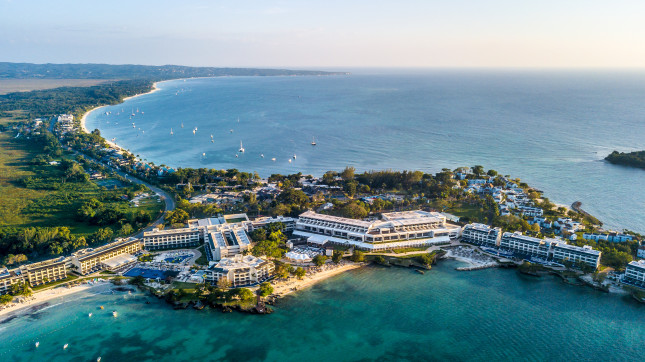 Aerial Image of Negril Jamaica featuring beach