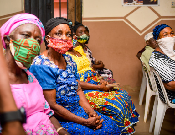 Abuja,,Nigeria:,Cross,Section,Of,Women,Wearing,Facemasks,Down,From