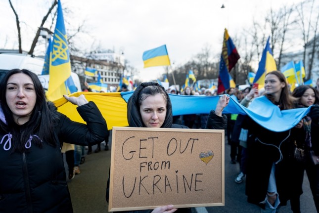 Warsaw,,February,27,,2022:,Protest,Against,War,In,Ukraine,And