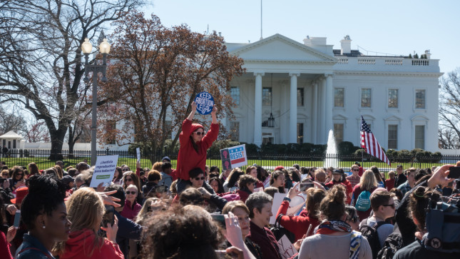 Washington,,Dc,-,Mar.,8,2017:,Demonstrators,At,The,White