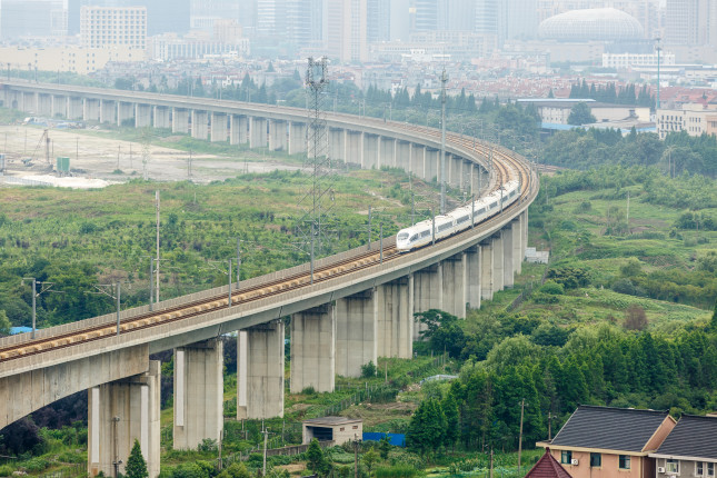 Chinese,High,Speed,Railway,Aerial,View