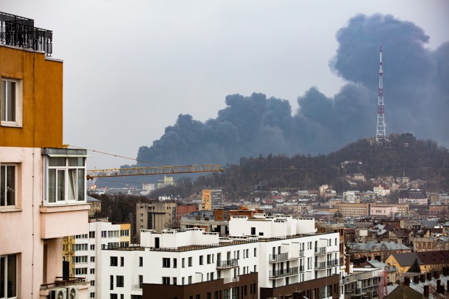 Lviv,,Ukraine,-,March,26,,2022:,Missile,Strike,On,An