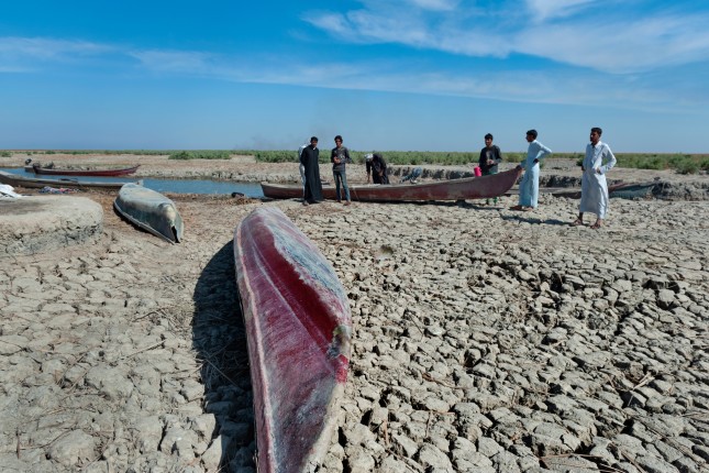 Al,Chibayish,,Iraq.,November,1st,,2018,Boats,On,Dried,Cracked
