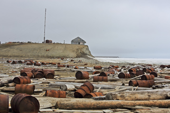 Rusty,Fuel,And,Chemical,Drums,In,The,Arctic